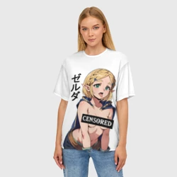Женская футболка oversize 3D The legend of Zelda - tears of the kingdom: censured - фото 2