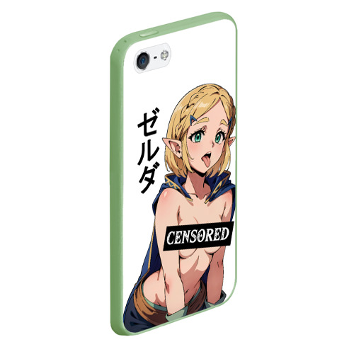 Чехол для iPhone 5/5S матовый The legend of Zelda - tears of the kingdom: censured, цвет салатовый - фото 3