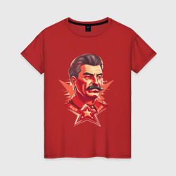 Женская футболка хлопок Граффити Сталин