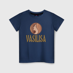 Детская футболка хлопок Василиса - надпись и портрет женщины