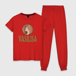 Женская пижама хлопок Василиса - надпись и портрет женщины
