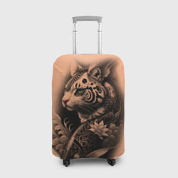 Чехол для чемодана 3D Экзотический кот и рыба