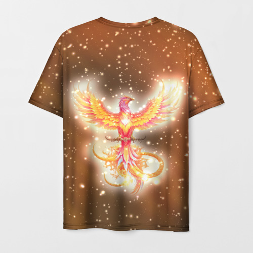 Мужская футболка 3D Жар птица и светящиеся искры, цвет 3D печать - фото 2