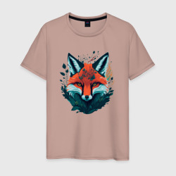 Мужская футболка хлопок Огненная лисица