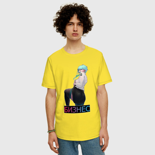 Мужская футболка хлопок Oversize Бизнес - Дело, цвет желтый - фото 3