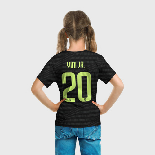Детская футболка 3D Винисиус Жуниор Реал Мадрид форма 22-23 третья, цвет 3D печать - фото 6