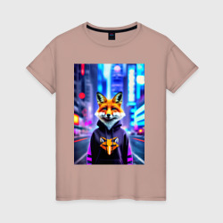 Женская футболка хлопок Fox in New York - urban style