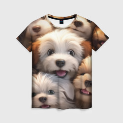 Маленьние щенята – Женская футболка 3D с принтом купить со скидкой в -26%