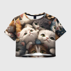 Маленькие котята – Женская футболка Crop-top 3D с принтом купить