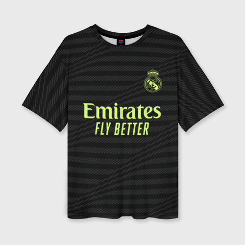 Женская футболка oversize 3D Лука Модрич Реал Мадрид форма 22-23 третья, цвет 3D печать
