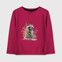 Детский лонгслив хлопок Акварельный милый енот