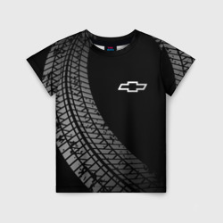 Детская футболка 3D Chevrolet tire tracks