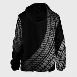 Куртка с принтом Chevrolet tire tracks для мужчины, вид сзади №1. Цвет основы: черный