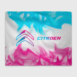 Плед 3D Citroen neon gradient style: надпись и символ