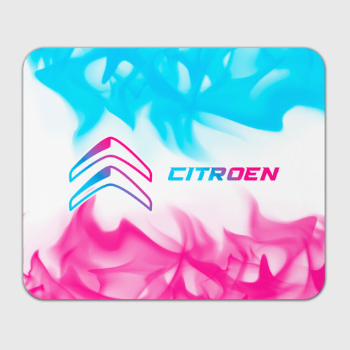 Прямоугольный коврик для мышки Citroen neon gradient style: надпись и символ