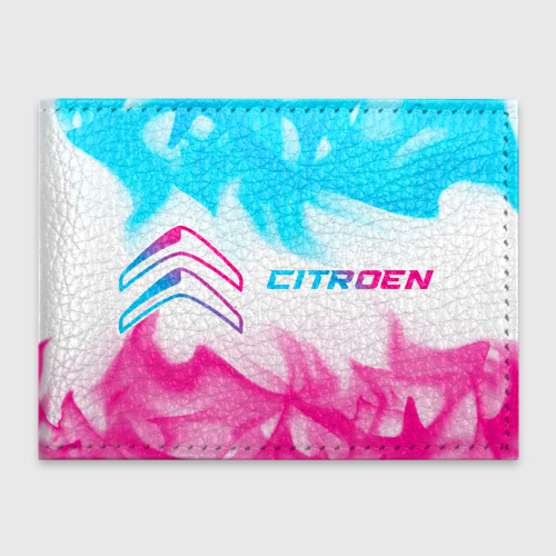 Обложка для студенческого билета Citroen neon gradient style: надпись и символ