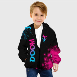 Детская куртка 3D Doom - neon gradient: надпись, символ - фото 2