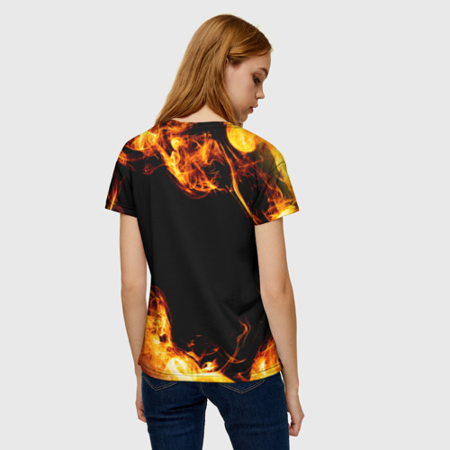 Женская футболка 3D Motorhead и пылающий огонь, цвет 3D печать - фото 4