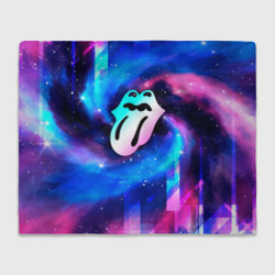 Плед 3D Rolling Stones неоновый космос