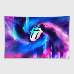Флаг-баннер Rolling Stones неоновый космос