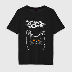 Мужская футболка хлопок Oversize My Chemical Romance rock cat