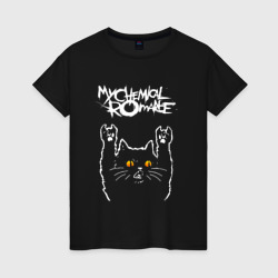 Женская футболка хлопок My Chemical Romance rock cat