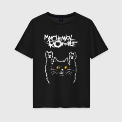 Женская футболка хлопок Oversize My Chemical Romance rock cat