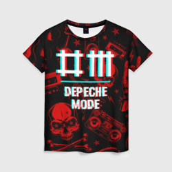Женская футболка 3D Depeche Mode rock glitch