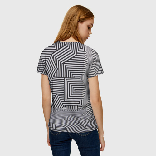 Женская футболка 3D Обманчивый паттерн, цвет 3D печать - фото 4
