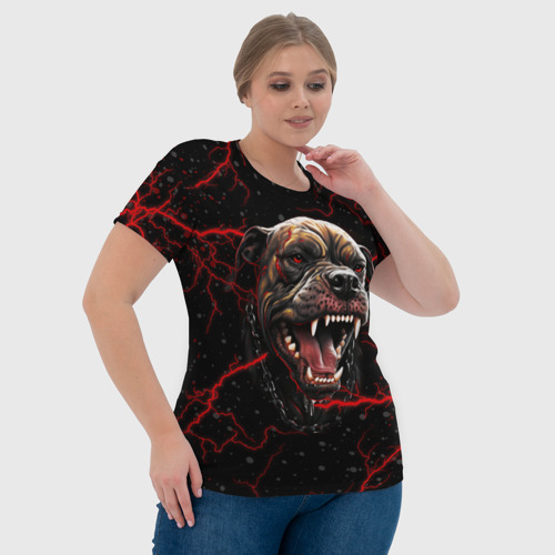 Женская футболка 3D Злая собака, цвет 3D печать - фото 6