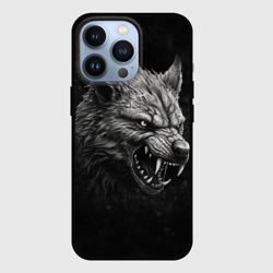 Чехол для iPhone 13 Pro Волк - grunge style