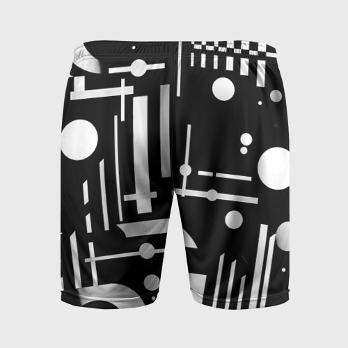 Мужские шорты спортивные с принтом Геометрическая игра, вид сзади #1