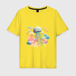 Мужская футболка хлопок Oversize Весёлая медуза