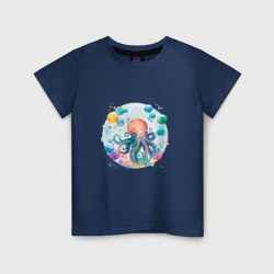 Детская футболка хлопок Милый осьминог