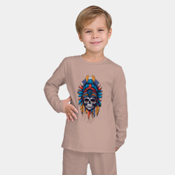 Детская пижама с лонгсливом хлопок Череп - индеец - фото 2