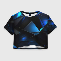 Blue black     texture – Женская футболка Crop-top 3D с принтом купить