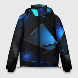 Blue black     texture – Мужская зимняя куртка 3D с принтом купить