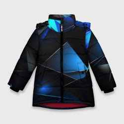 Blue black     texture – Зимняя куртка для девочек 3D с принтом купить