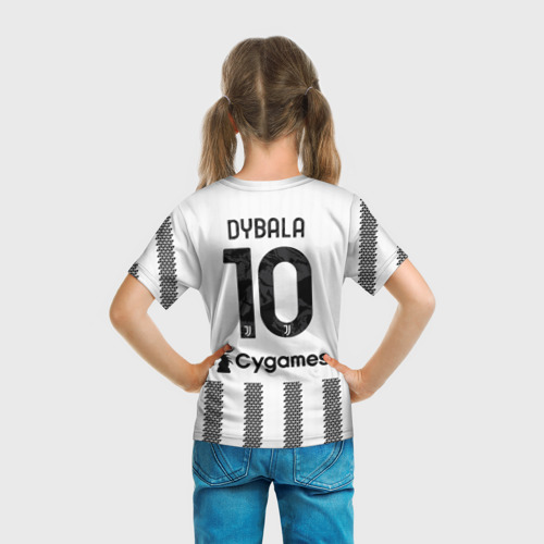 Детская футболка 3D Пауло Дибала Ювентус форма 22-23 домашняя, цвет 3D печать - фото 6