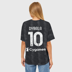 Женская футболка oversize 3D Пауло Дибала Ювентус форма 22-23 гостевая - фото 2