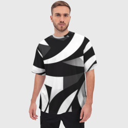 Мужская футболка oversize 3D Абстрактные полосы зебры - фото 2