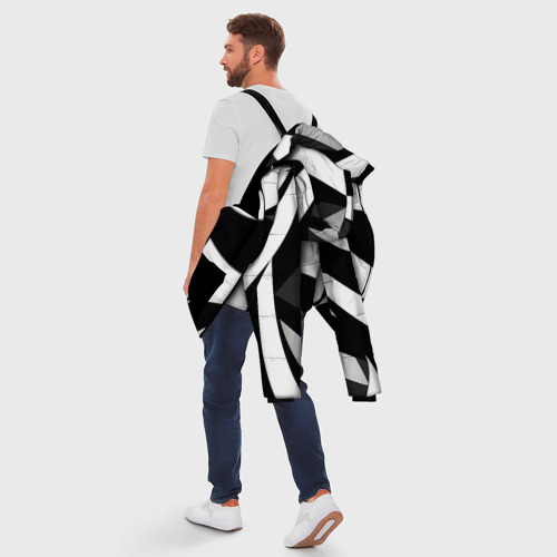 Мужская зимняя куртка 3D Абстрактные полосы зебры, цвет черный - фото 5