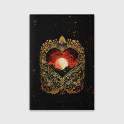 Обложка для паспорта матовая кожа Закат в сердце - нейросеть