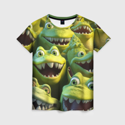 Много крокодилов – Женская футболка 3D с принтом купить со скидкой в -26%