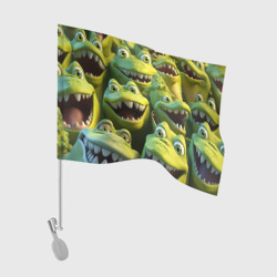 Много крокодилов – Флаг для автомобиля с принтом купить