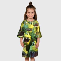 Детское платье 3D Много крокодилов - фото 2