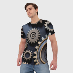 Мужская футболка 3D Механика и шестерёнки - фото 2
