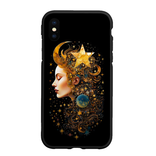Чехол для iPhone XS Max матовый с принтом Богиня ночи - нейросеть, вид спереди #2