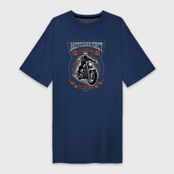 Платье-футболка хлопок Мотоциклист в круге винтаж