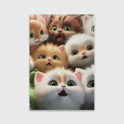 Обложка для паспорта матовая кожа Много пушистых котят